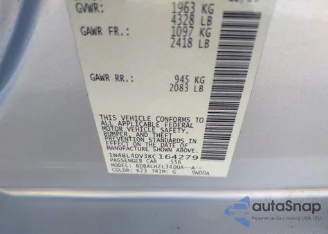 2019 Nissan Altima 2.5 Sv из США, поврежденный, VIN 1N4BL4DV3KC164279